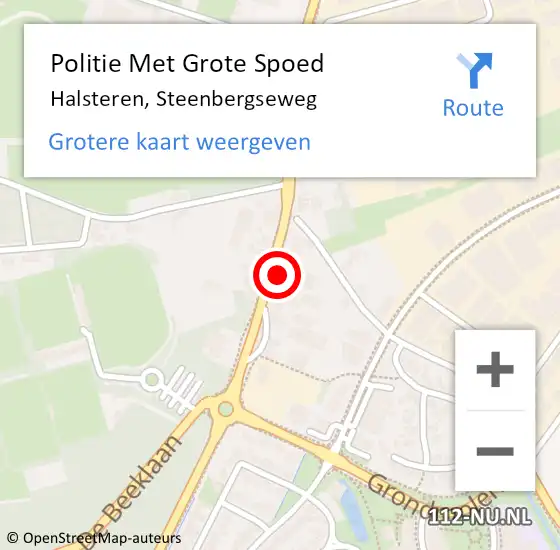 Locatie op kaart van de 112 melding: Politie Met Grote Spoed Naar Halsteren, Steenbergseweg op 13 maart 2022 13:25