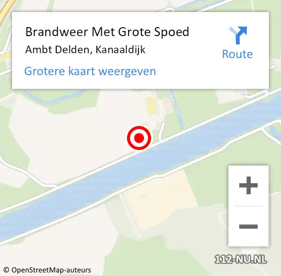 Locatie op kaart van de 112 melding: Brandweer Met Grote Spoed Naar Ambt Delden, Kanaaldijk op 13 maart 2022 13:56