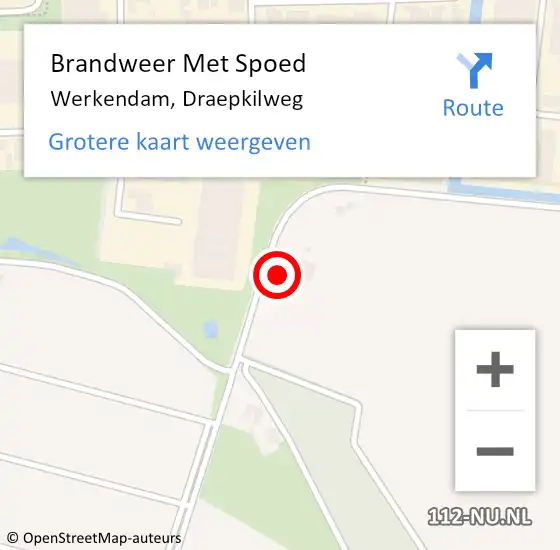 Locatie op kaart van de 112 melding: Brandweer Met Spoed Naar Werkendam, Draepkilweg op 13 maart 2022 14:29