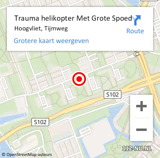 Locatie op kaart van de 112 melding: Trauma helikopter Met Grote Spoed Naar Hoogvliet, Tijmweg op 13 maart 2022 14:29