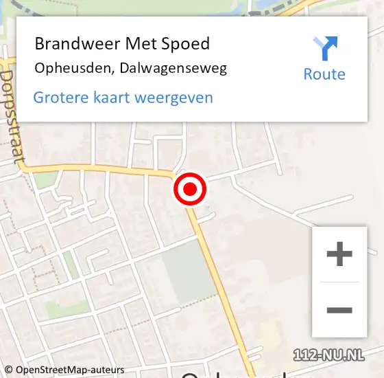 Locatie op kaart van de 112 melding: Brandweer Met Spoed Naar Opheusden, Dalwagenseweg op 10 juli 2014 23:03