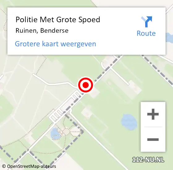 Locatie op kaart van de 112 melding: Politie Met Grote Spoed Naar Ruinen, Benderse op 13 maart 2022 14:54