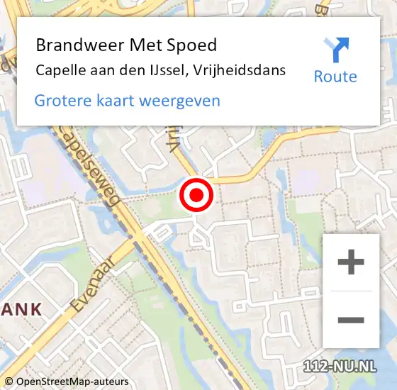 Locatie op kaart van de 112 melding: Brandweer Met Spoed Naar Capelle aan den IJssel, Vrijheidsdans op 13 maart 2022 15:07