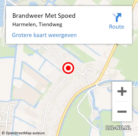 Locatie op kaart van de 112 melding: Brandweer Met Spoed Naar Harmelen, Tiendweg op 13 maart 2022 15:07