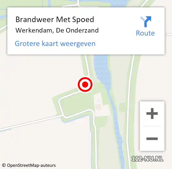 Locatie op kaart van de 112 melding: Brandweer Met Spoed Naar Werkendam, De Onderzand op 13 maart 2022 15:28