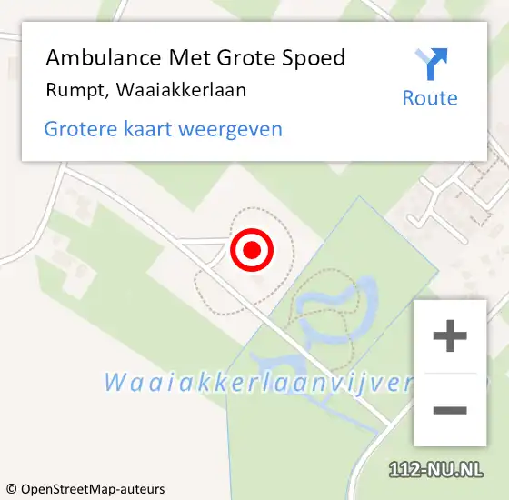 Locatie op kaart van de 112 melding: Ambulance Met Grote Spoed Naar Rumpt, Waaiakkerlaan op 13 maart 2022 15:30