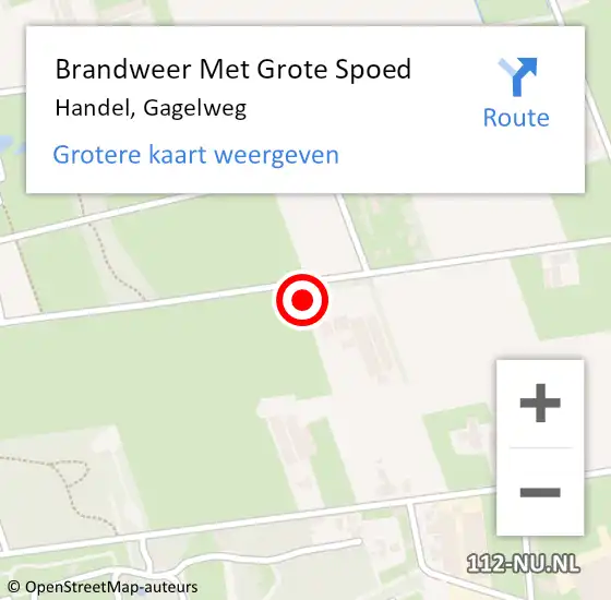 Locatie op kaart van de 112 melding: Brandweer Met Grote Spoed Naar Handel, Gagelweg op 13 maart 2022 16:09