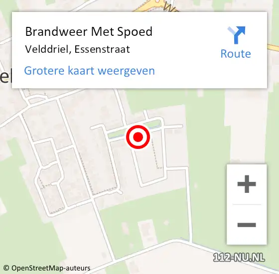 Locatie op kaart van de 112 melding: Brandweer Met Spoed Naar Velddriel, Essenstraat op 13 maart 2022 16:37