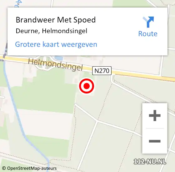 Locatie op kaart van de 112 melding: Brandweer Met Spoed Naar Deurne, Helmondsingel op 13 maart 2022 17:13