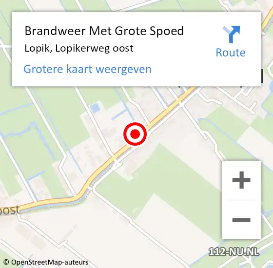 Locatie op kaart van de 112 melding: Brandweer Met Grote Spoed Naar Lopik, Lopikerweg oost op 13 maart 2022 17:37