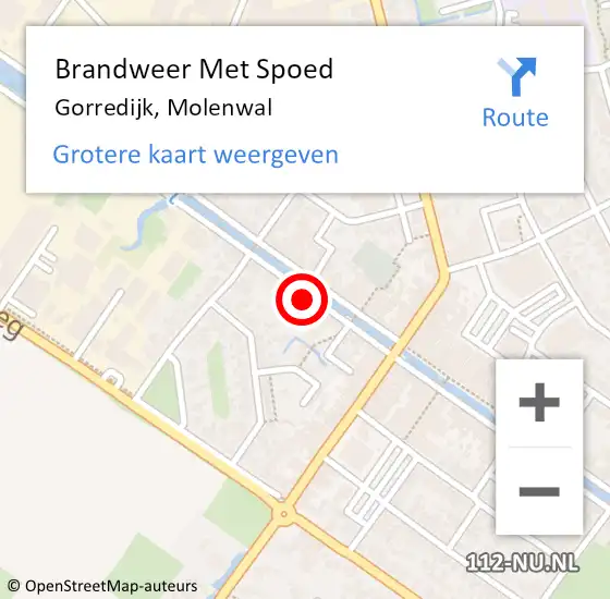 Locatie op kaart van de 112 melding: Brandweer Met Spoed Naar Gorredijk, Molenwal op 13 maart 2022 18:28