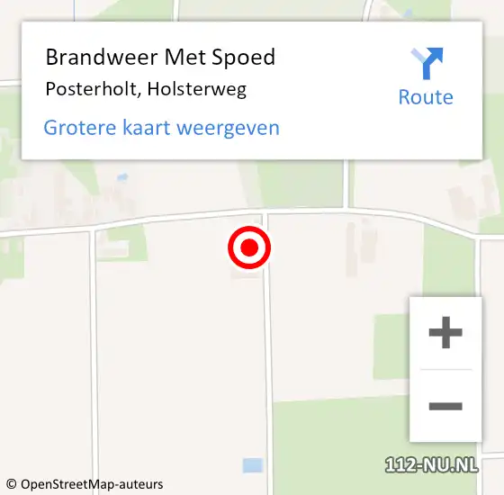 Locatie op kaart van de 112 melding: Brandweer Met Spoed Naar Posterholt, Holsterweg op 13 maart 2022 18:39