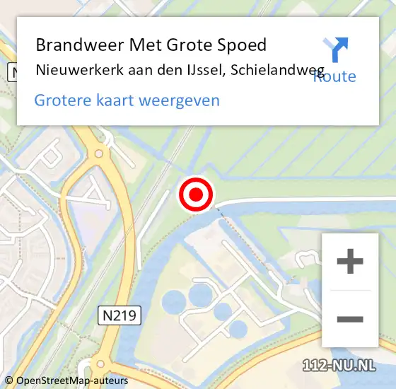 Locatie op kaart van de 112 melding: Brandweer Met Grote Spoed Naar Nieuwerkerk aan den IJssel, Schielandweg op 13 maart 2022 18:44