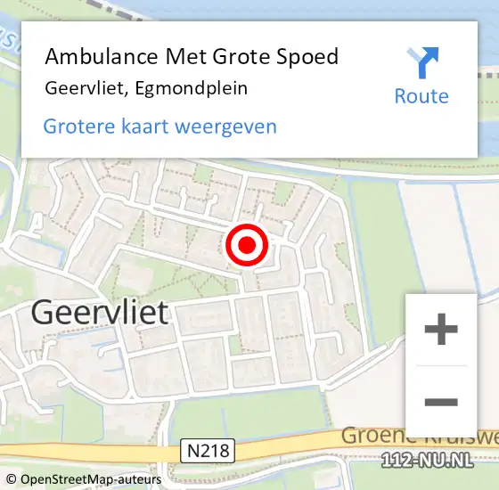 Locatie op kaart van de 112 melding: Ambulance Met Grote Spoed Naar Geervliet, Egmondplein op 13 maart 2022 19:07