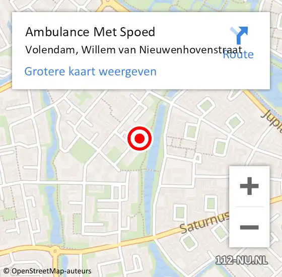 Locatie op kaart van de 112 melding: Ambulance Met Spoed Naar Volendam, Willem van Nieuwenhovenstraat op 13 maart 2022 19:07