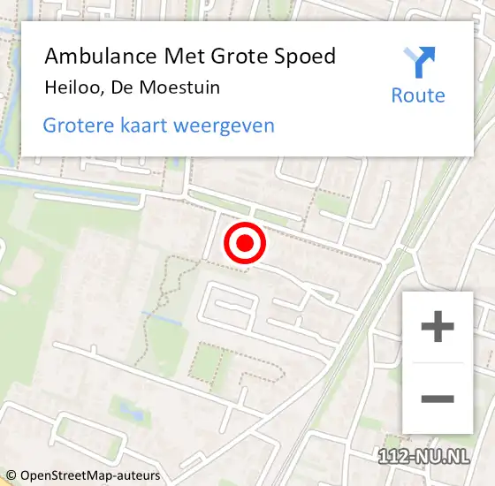 Locatie op kaart van de 112 melding: Ambulance Met Grote Spoed Naar Heiloo, De Moestuin op 13 maart 2022 19:24