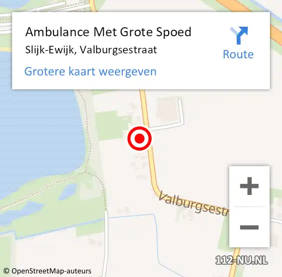 Locatie op kaart van de 112 melding: Ambulance Met Grote Spoed Naar Slijk-Ewijk, Valburgsestraat op 13 maart 2022 19:36