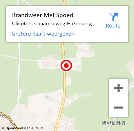 Locatie op kaart van de 112 melding: Brandweer Met Spoed Naar Ulicoten, Chaamseweg-Hazenberg op 13 maart 2022 19:39
