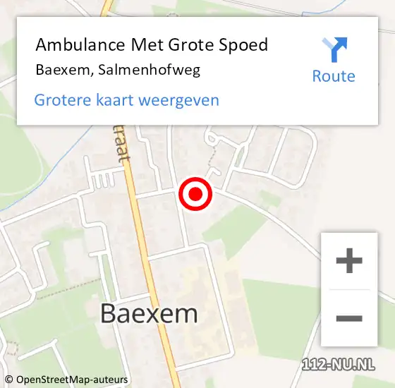 Locatie op kaart van de 112 melding: Ambulance Met Grote Spoed Naar Baexem, Salmenhofweg op 10 juli 2014 23:59