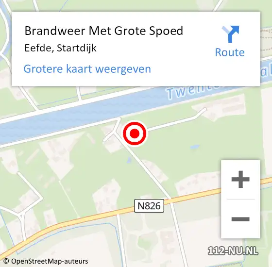 Locatie op kaart van de 112 melding: Brandweer Met Grote Spoed Naar Eefde, Startdijk op 13 maart 2022 20:35