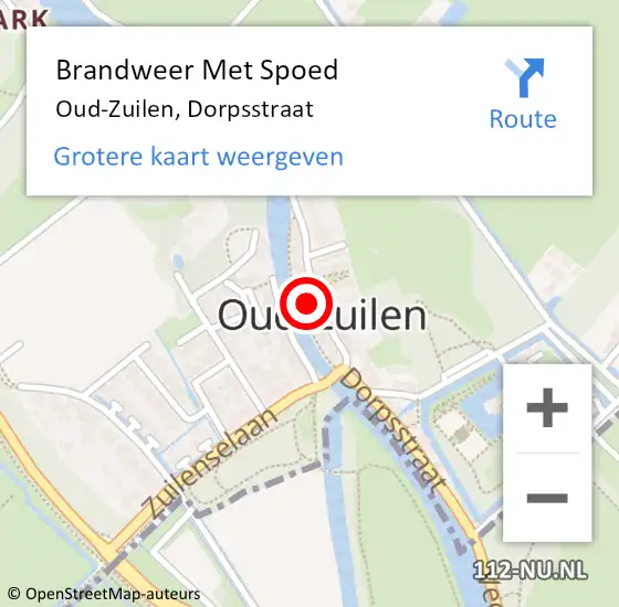 Locatie op kaart van de 112 melding: Brandweer Met Spoed Naar Oud-Zuilen, Dorpsstraat op 13 maart 2022 20:39