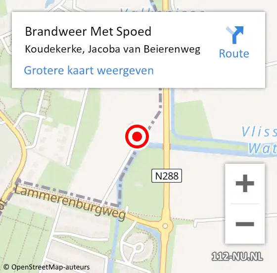 Locatie op kaart van de 112 melding: Brandweer Met Spoed Naar Koudekerke, Jacoba van Beierenweg op 13 maart 2022 20:52