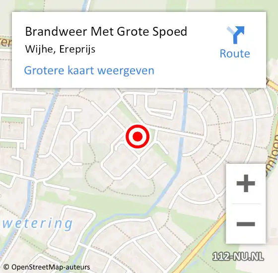 Locatie op kaart van de 112 melding: Brandweer Met Grote Spoed Naar Wijhe, Ereprijs op 13 maart 2022 22:09