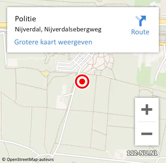Locatie op kaart van de 112 melding: Politie Nijverdal, Nijverdalsebergweg op 13 maart 2022 23:20