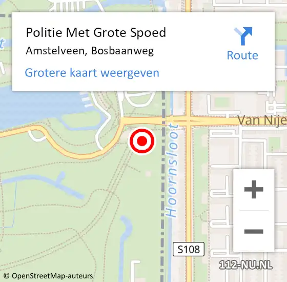 Locatie op kaart van de 112 melding: Politie Met Grote Spoed Naar Amstelveen, Bosbaanweg op 14 maart 2022 00:53