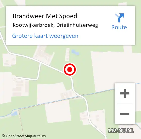 Locatie op kaart van de 112 melding: Brandweer Met Spoed Naar Kootwijkerbroek, Drieënhuizerweg op 14 maart 2022 01:06