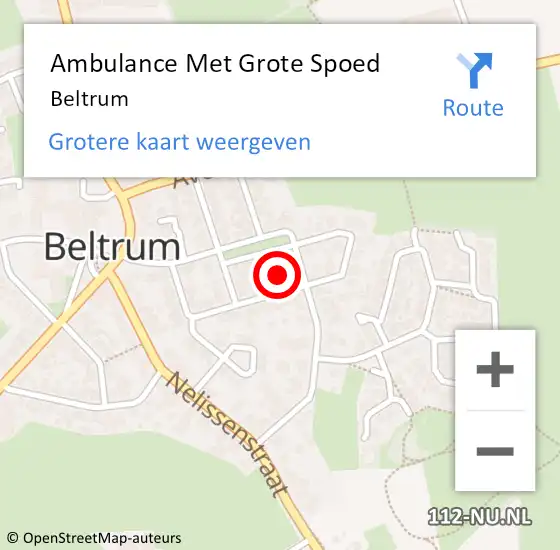 Locatie op kaart van de 112 melding: Ambulance Met Grote Spoed Naar Beltrum op 14 maart 2022 02:37