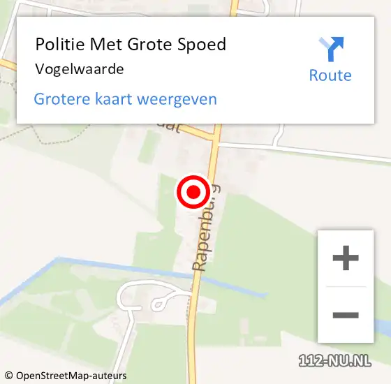 Locatie op kaart van de 112 melding: Politie Met Grote Spoed Naar Vogelwaarde op 14 maart 2022 02:45