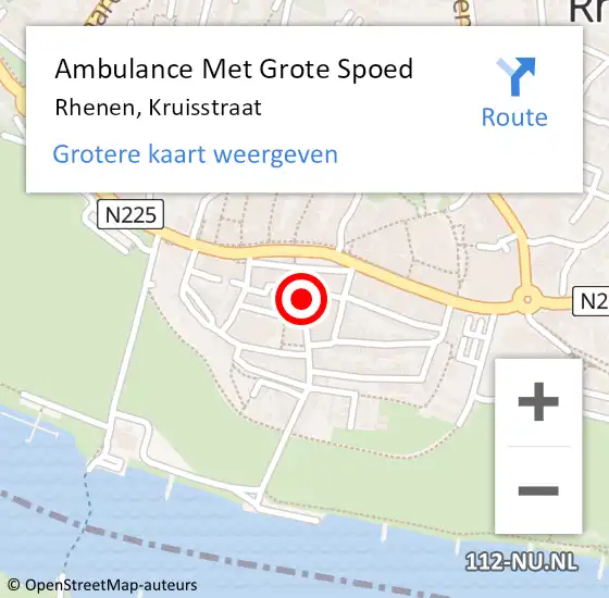 Locatie op kaart van de 112 melding: Ambulance Met Grote Spoed Naar Rhenen, Kruisstraat op 14 maart 2022 05:49