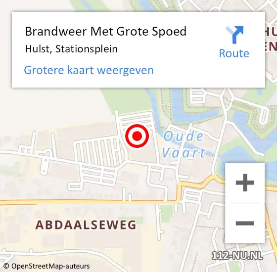 Locatie op kaart van de 112 melding: Brandweer Met Grote Spoed Naar Hulst, Stationsplein op 14 maart 2022 07:24