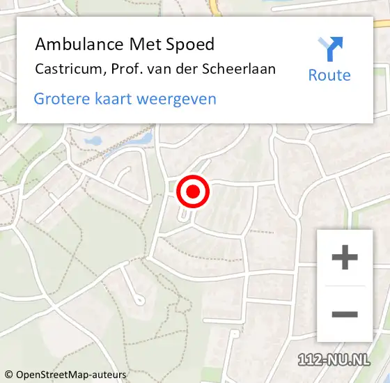 Locatie op kaart van de 112 melding: Ambulance Met Spoed Naar Castricum, Prof. van der Scheerlaan op 14 maart 2022 07:49