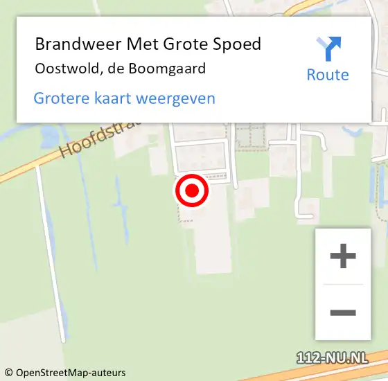 Locatie op kaart van de 112 melding: Brandweer Met Grote Spoed Naar Oostwold, de Boomgaard op 14 maart 2022 07:50