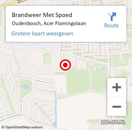 Locatie op kaart van de 112 melding: Brandweer Met Spoed Naar Oudenbosch, Acer Flamingolaan op 14 maart 2022 09:05
