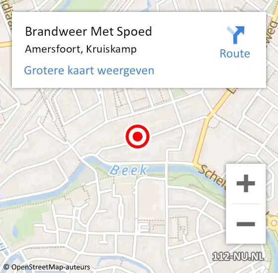 Locatie op kaart van de 112 melding: Brandweer Met Spoed Naar Amersfoort, Kruiskamp op 14 maart 2022 09:05