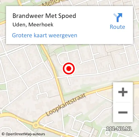 Locatie op kaart van de 112 melding: Brandweer Met Spoed Naar Uden, Meerhoek op 14 maart 2022 09:32