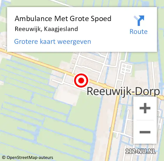 Locatie op kaart van de 112 melding: Ambulance Met Grote Spoed Naar Reeuwijk, Kaagjesland op 14 maart 2022 11:21