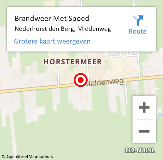 Locatie op kaart van de 112 melding: Brandweer Met Spoed Naar Nederhorst den Berg, Middenweg op 14 maart 2022 11:39