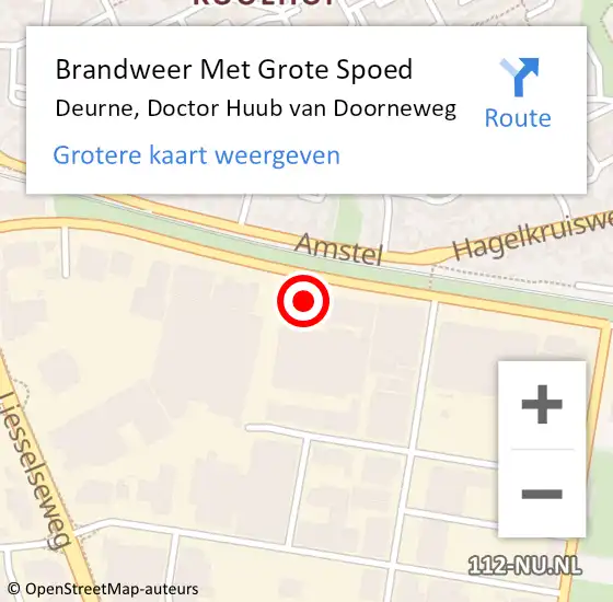 Locatie op kaart van de 112 melding: Brandweer Met Grote Spoed Naar Deurne, Doctor Huub van Doorneweg op 14 maart 2022 11:56