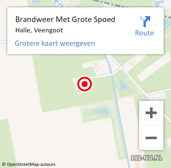 Locatie op kaart van de 112 melding: Brandweer Met Grote Spoed Naar Halle, Veengoot op 14 maart 2022 12:33