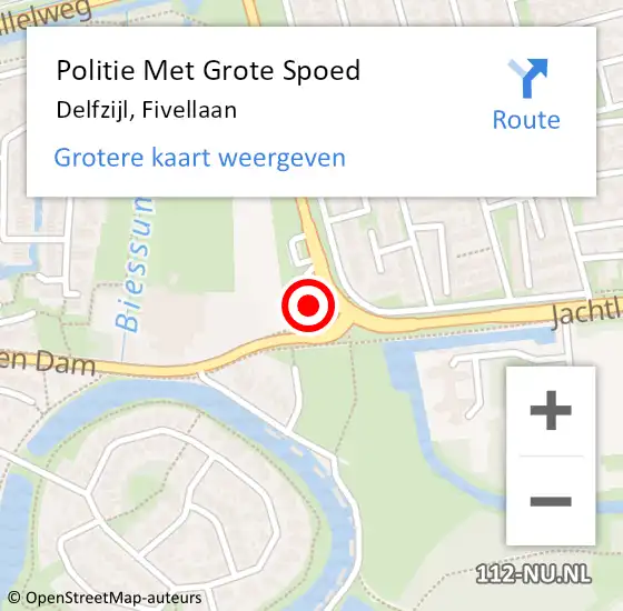 Locatie op kaart van de 112 melding: Politie Met Grote Spoed Naar Delfzijl, Fivellaan op 14 maart 2022 12:42