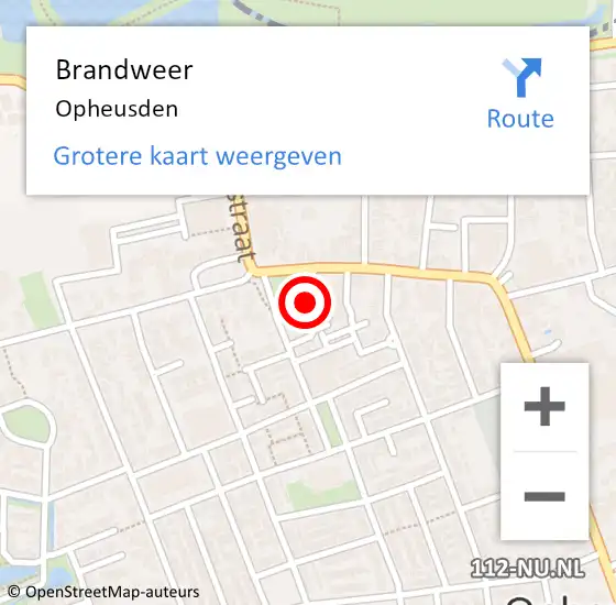 Locatie op kaart van de 112 melding: Brandweer Opheusden op 11 juli 2014 03:04