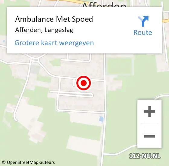 Locatie op kaart van de 112 melding: Ambulance Met Spoed Naar Afferden, Langeslag op 14 maart 2022 12:55