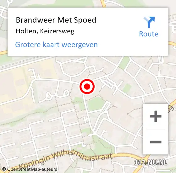 Locatie op kaart van de 112 melding: Brandweer Met Spoed Naar Holten, Keizersweg op 14 maart 2022 12:55