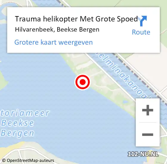 Locatie op kaart van de 112 melding: Trauma helikopter Met Grote Spoed Naar Hilvarenbeek, Beekse Bergen op 14 maart 2022 13:10
