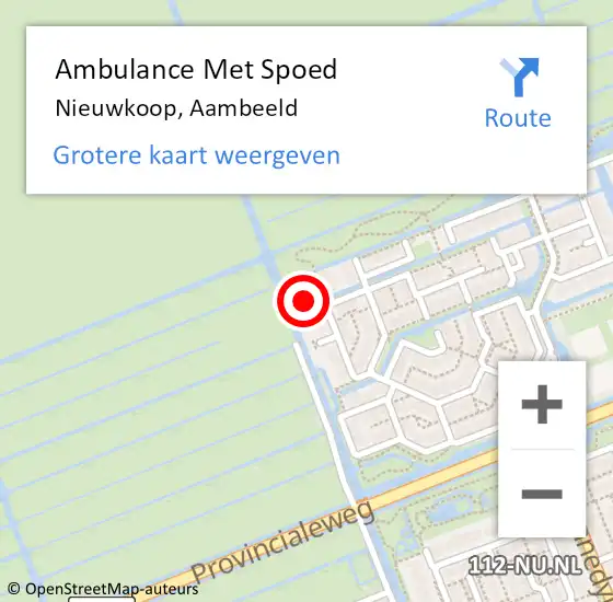 Locatie op kaart van de 112 melding: Ambulance Met Spoed Naar Nieuwkoop, Aambeeld op 14 maart 2022 13:27