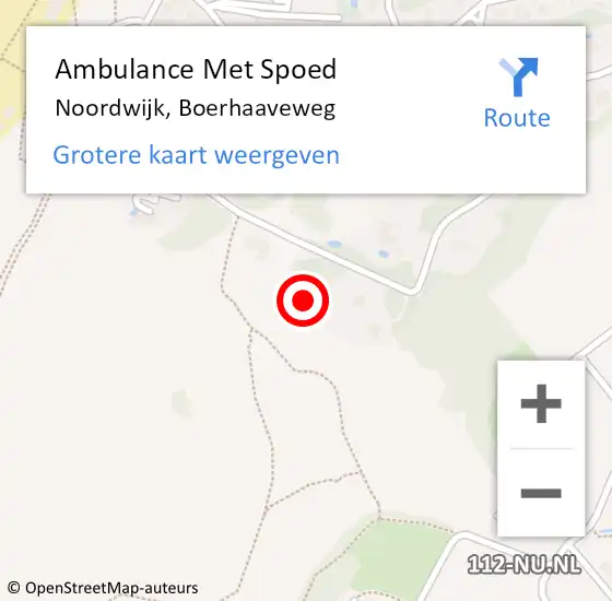 Locatie op kaart van de 112 melding: Ambulance Met Spoed Naar Noordwijk, Boerhaaveweg op 14 maart 2022 13:50